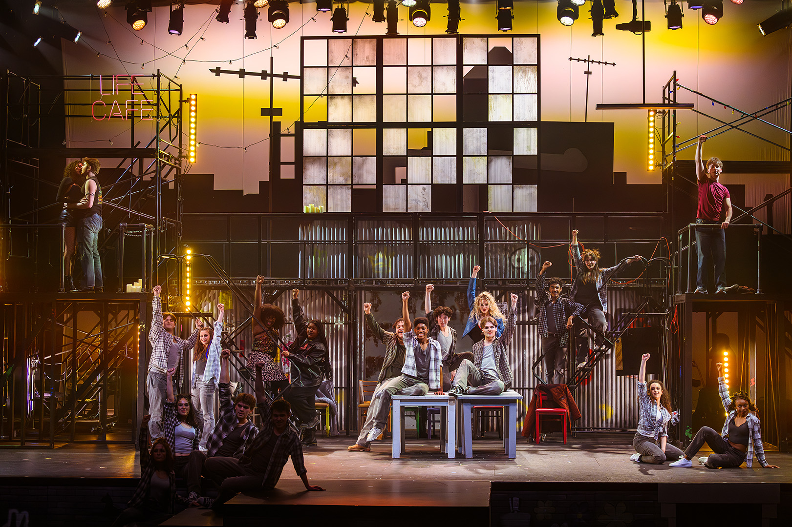 Students perform in the musical Rent
