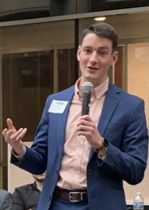 Alumni Joe Byrd talking at an event at Elon University