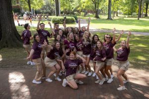 A group of Orientation Leaders posing for a picture