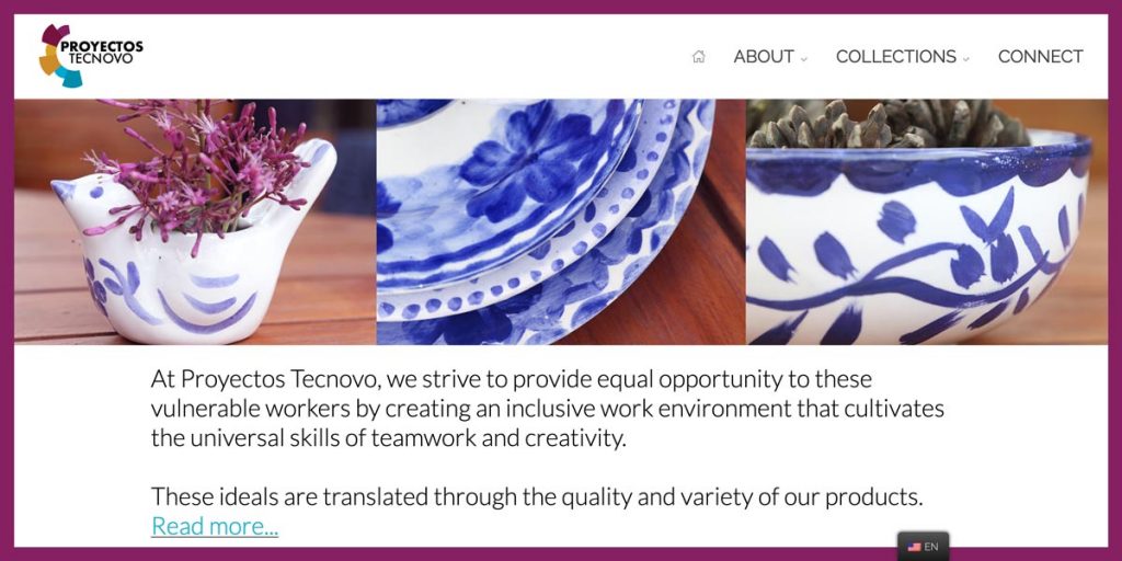 Screenshot of the Proyectos Tecnovo website