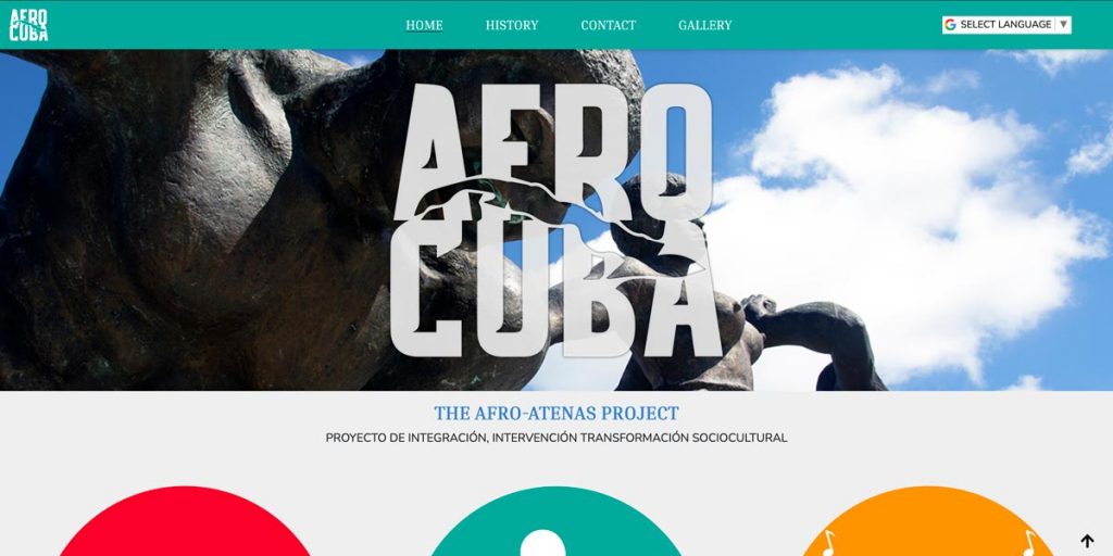 Screenshot of the Afro-Atenas Project website
