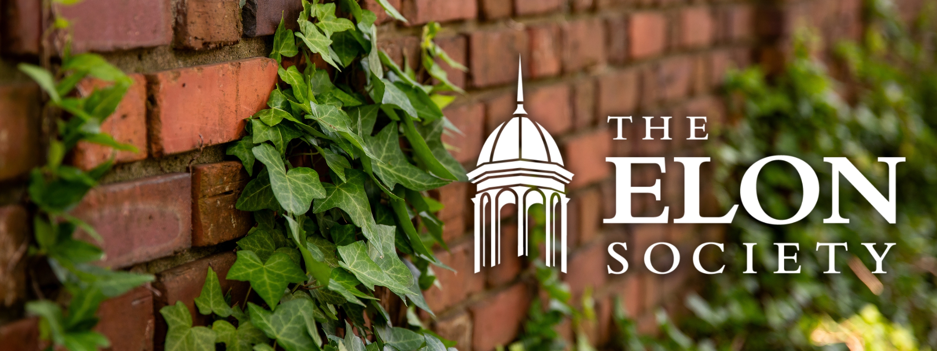 brick with ivy - The Elon Society logo with cupola