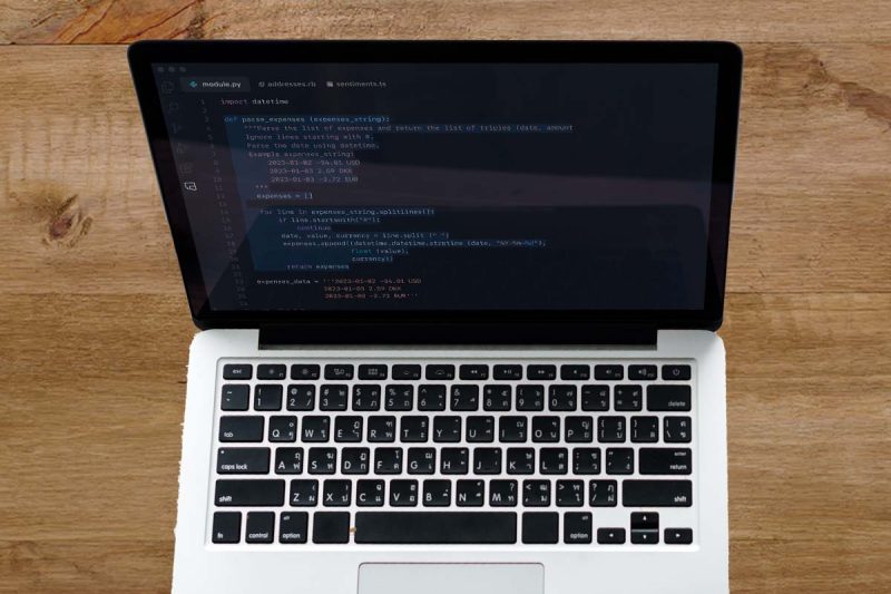 Picture of laptop sitting on desk