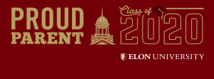 Elon Proud Parent Class of 2020 cover photo with block-style fonts