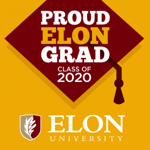 Proud Grad Class of 2020 Elon University image to share with grad cap background