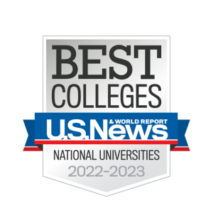 U.S. News & World Report Best Colleges badge image for National Universities 2022-2023.