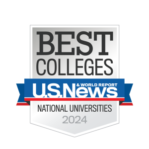 U.S. News & World Report Best Colleges badge image for National Universities 2024.