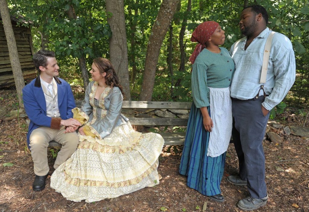 Actors in a historical drama at Snow Camp Outdoor Theatre.