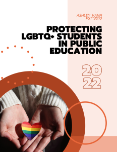 cover page for protecting LGBTQ+ students in public education policy memo
