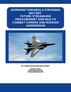 Thumbnail of Policy Memo on Working Towards a Stronger Military Future