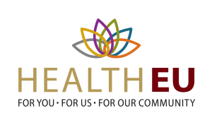 HealthEU logo. For you, for us, for our community
