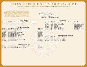 Sample of the Elon Experiences Transcript