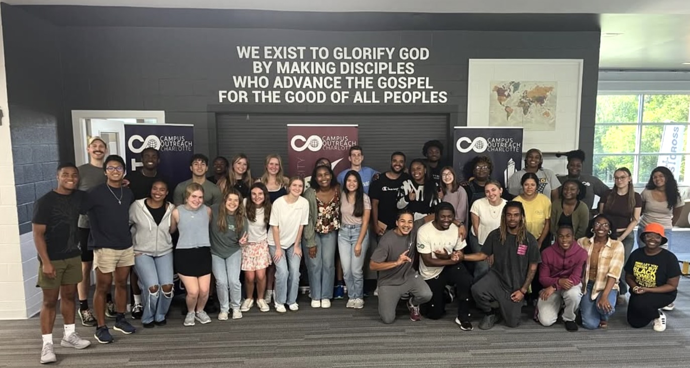 A group of students gathered for Campus Outreach.