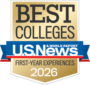 Best Colleges U.S. News & World Report badge for #1 in first-year experiences in 2026.