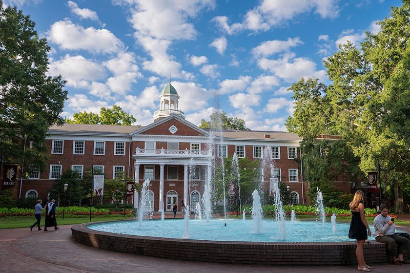 Elon University central campus photo of alamance buidling