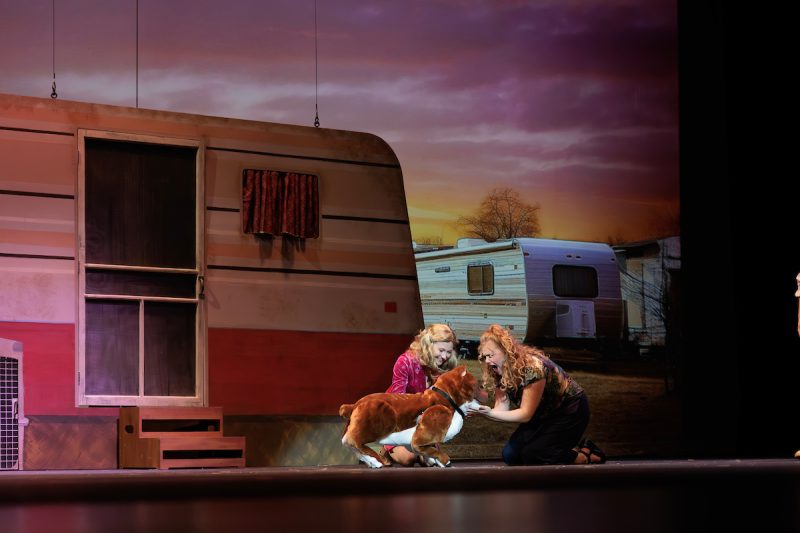 Photo of performing arts students in the Legally Blonde play