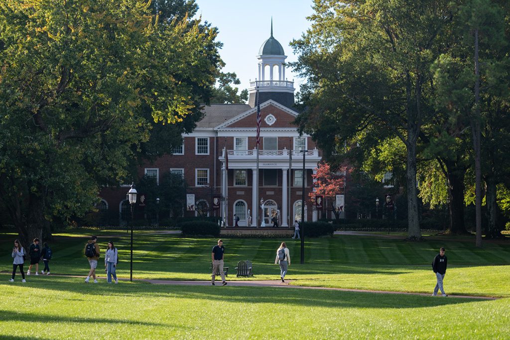 Photo overlooking Alamance building on historic campus