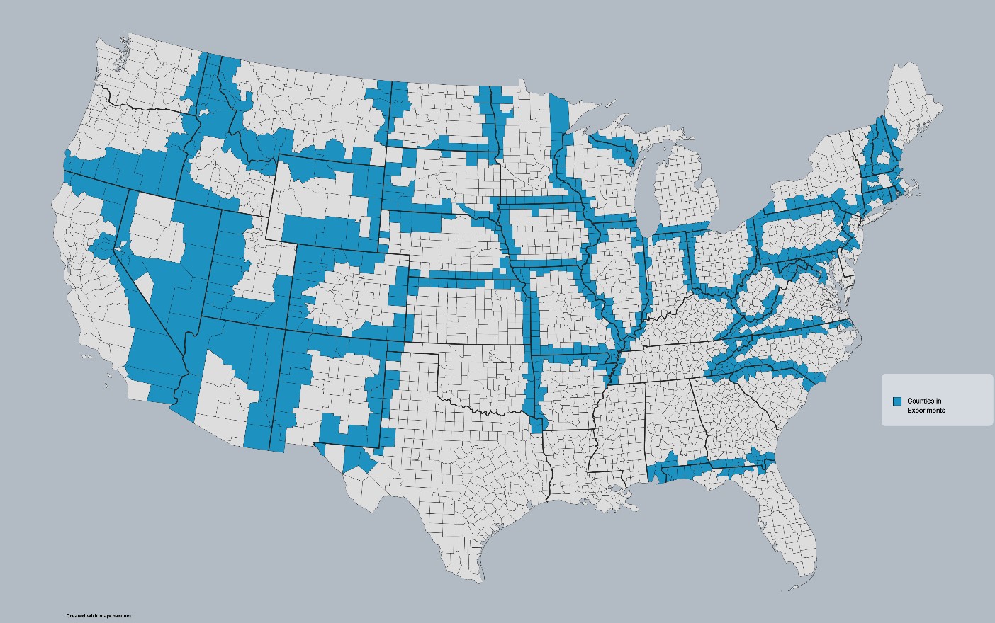 Figure 3: All Counties in Experiments