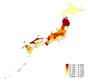 Panel C of Figure 1 presents a prefecture-level map of the Herfindahl-Hirschman Index (HHI), a measure of market concentration in the nursing labor market.