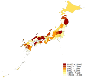 Panel B of Figure 3 presents a prefecture-level map of the differences in scheduled working hours between 2019 and 2023.