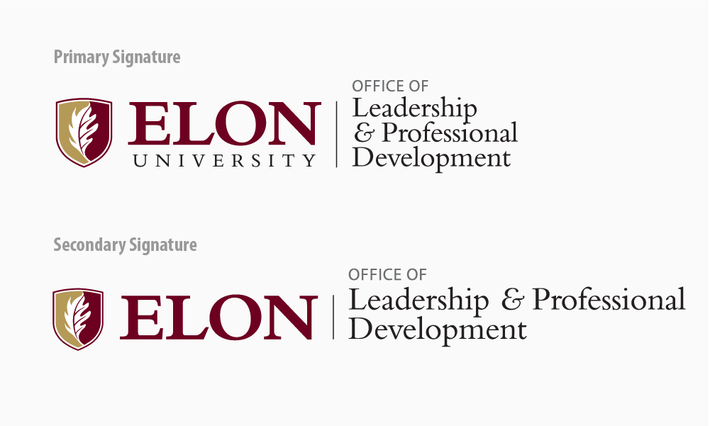 Examples of the primary and secondary signature for the office of Leadership and Professional Development