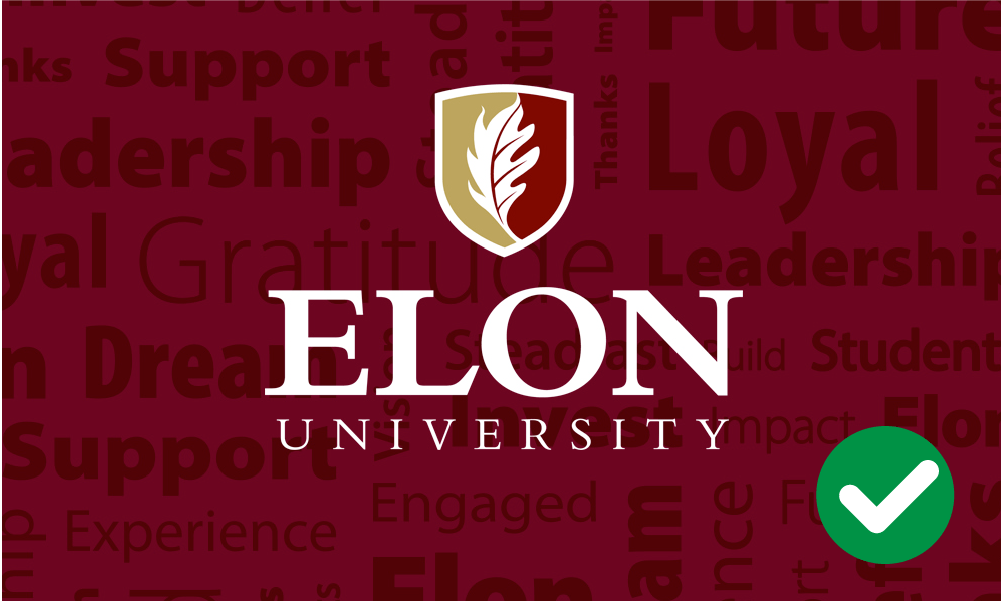 Example of proper usage of the Elon signature, where the background does not interfere with the readability