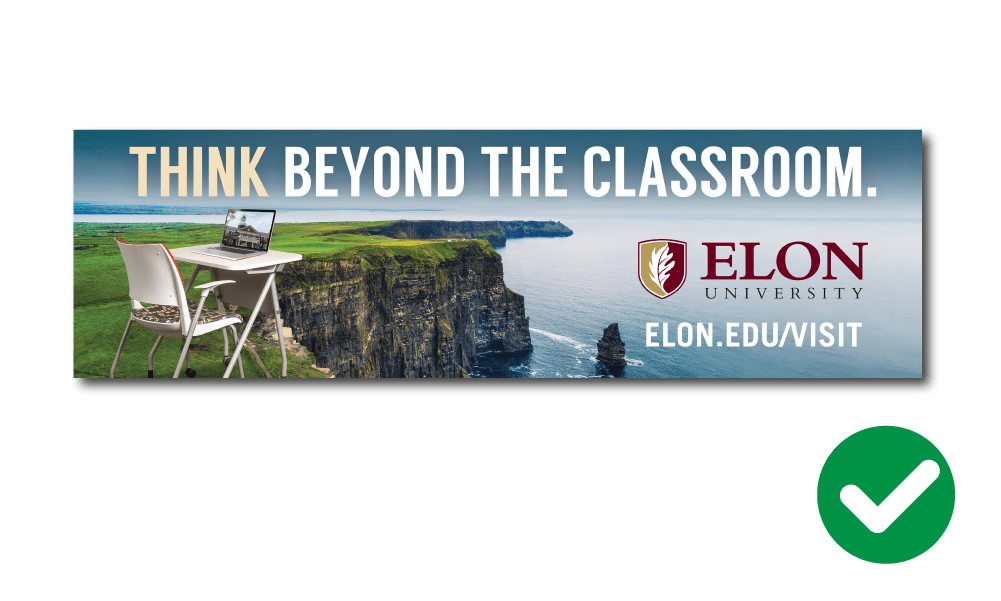 Example of an Elon University billboard