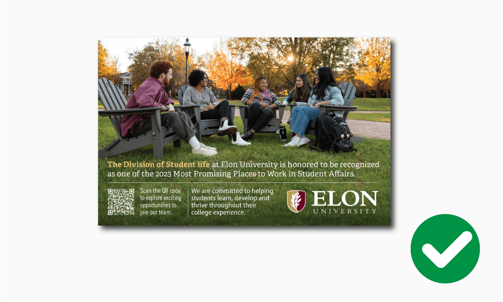 Example of Elon University postcard