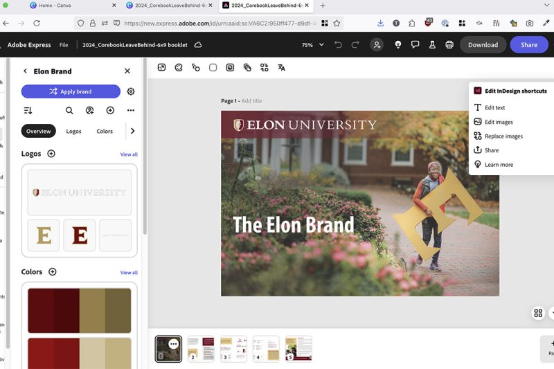Example image showing the Adobe Express interface