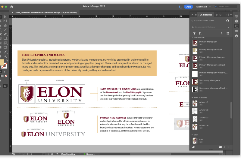 Example image showing the Adobe InDesign interface