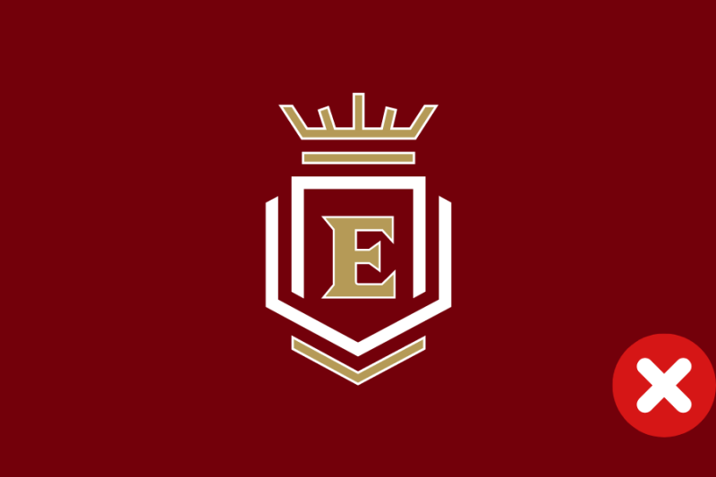 Improper use example of the Elon monogram with custom graphics
