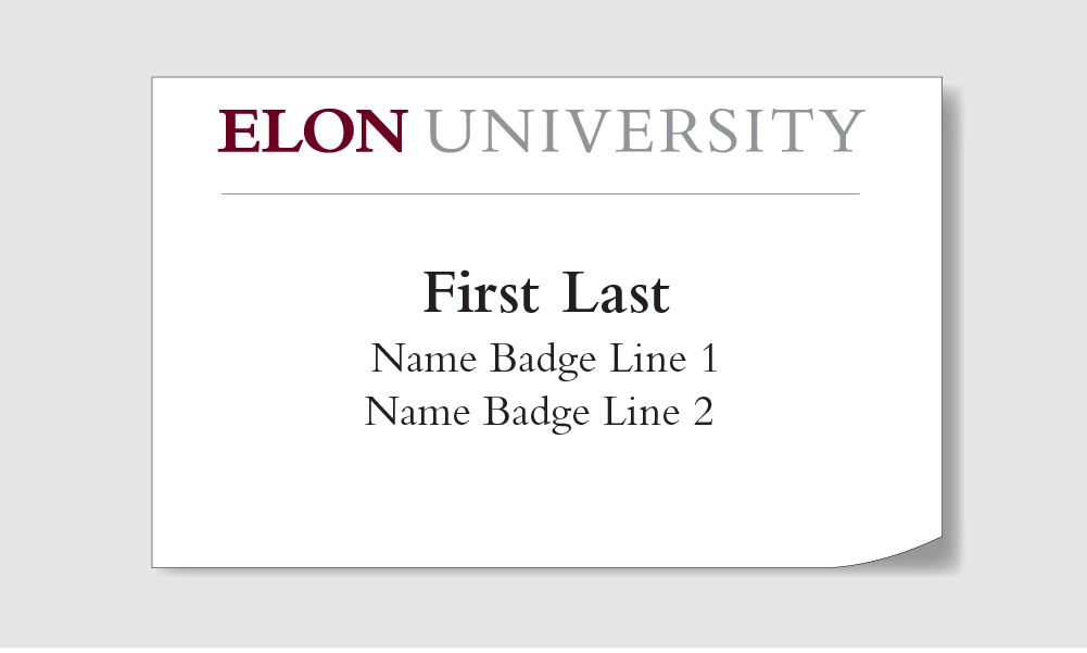 Example image showing the adhesive name badge