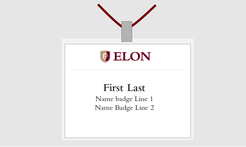 Example image showing the clip-on name badge