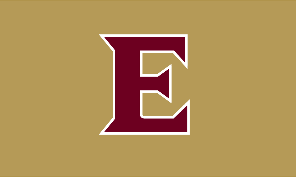 Example of Elon University's monogram E on a gold background