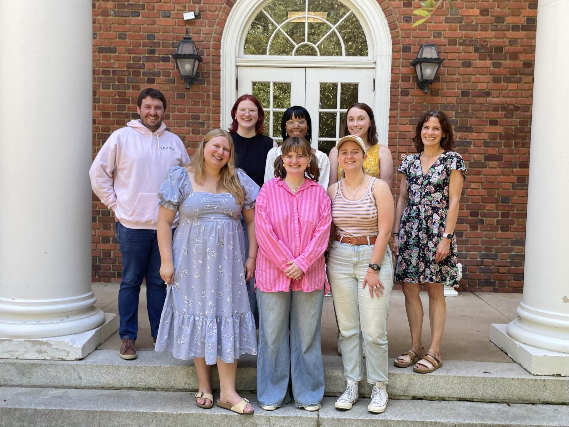 Classical studies students pose for a photo.