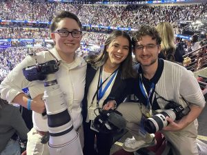 Erin Martin ’25 (from left), Abby Gravely ’27 and Ryan Kupperman ’25