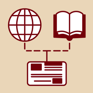 illustration of a globe and a book