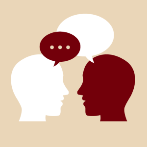 illustration of two people talking