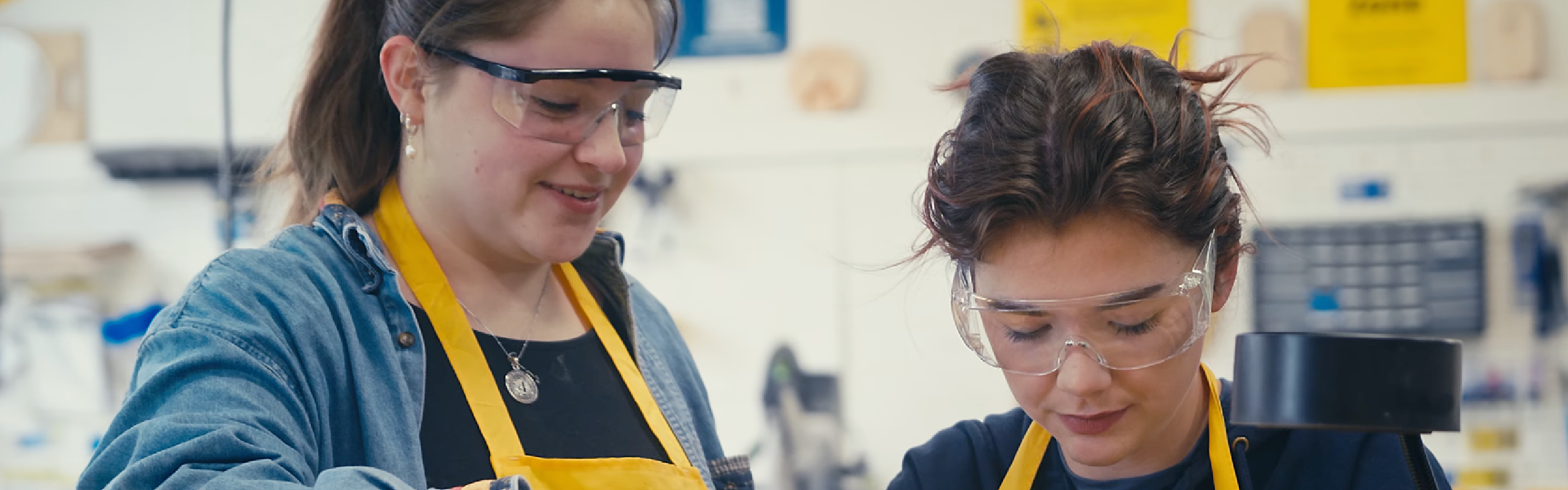 Students working in a workshop