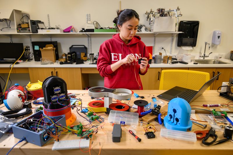 Engineering and Computing Sciences, robotics class with Assistant Professor Blake Hament