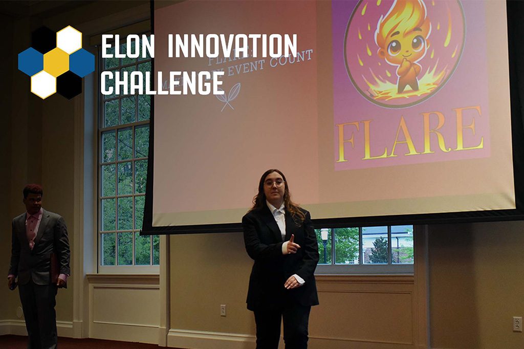Students presenting the winning idea at Elon Innovation Challenge