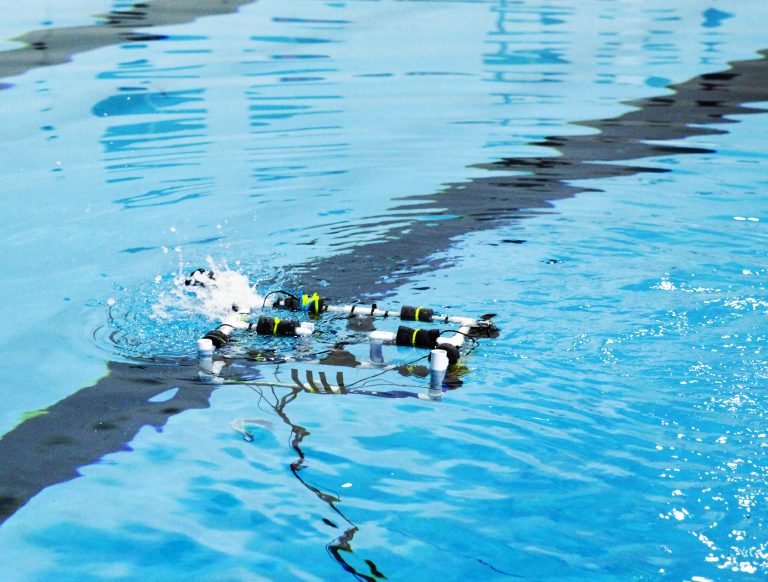 An ROV surfaces in Beck Pool