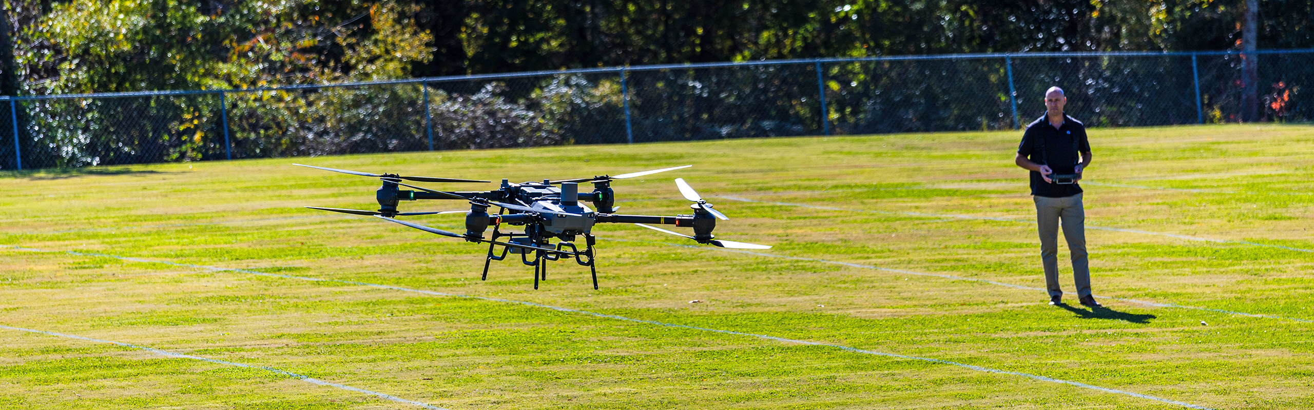 Nick Bogert of Raven Advisory flies a drone