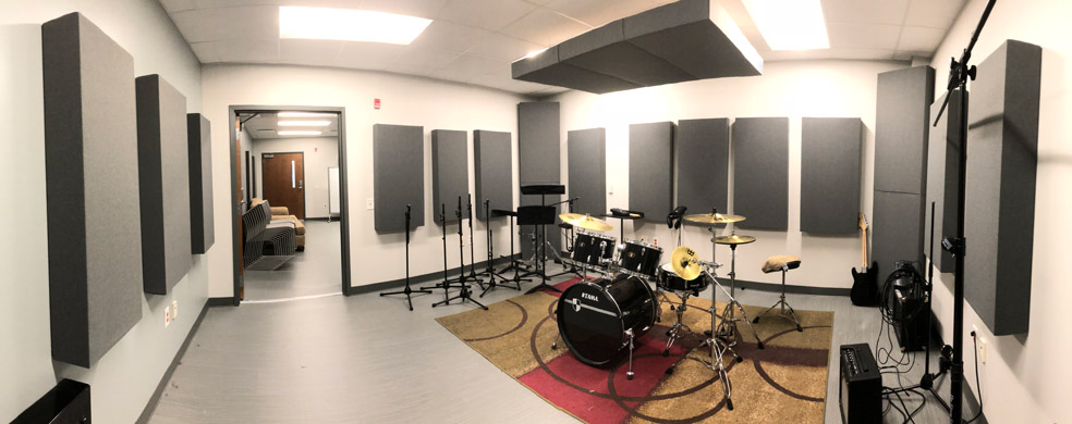 Studio B Live Room in Elon's Music Production & Recording Arts Program