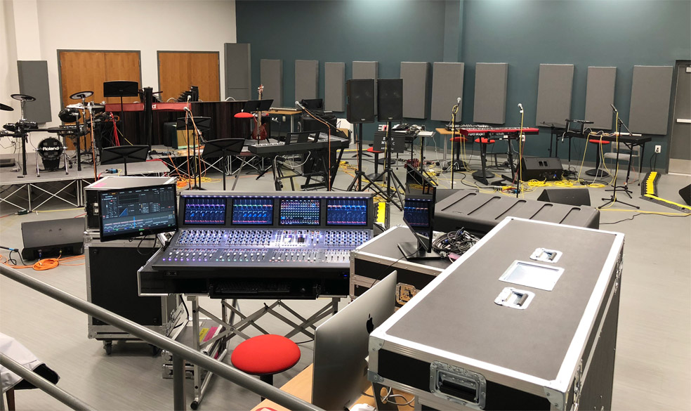 Studio C Rehearsal in Elon's Music Production & Recording Arts Program