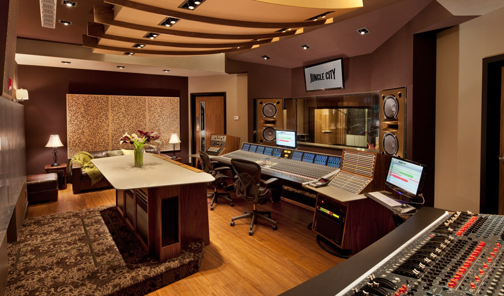 A music production program recording studio
