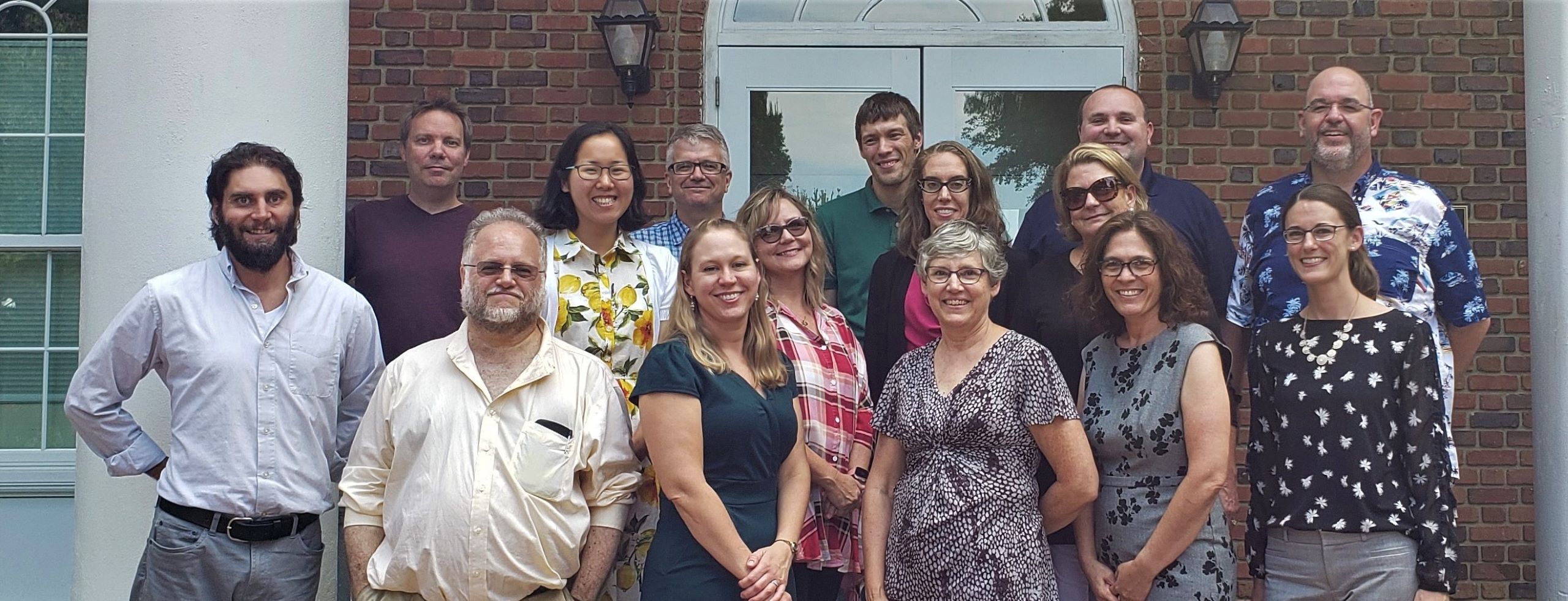 Group photo of mathematics and statistics faculty at Elon.
