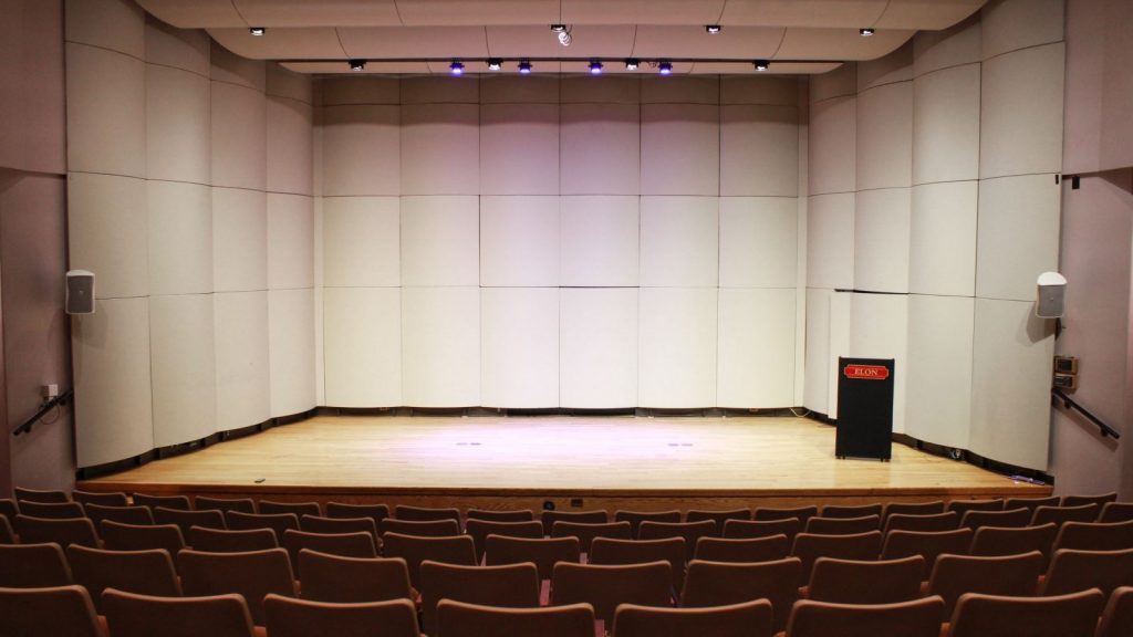 Photo of the interior of the Yeager Recital Hall