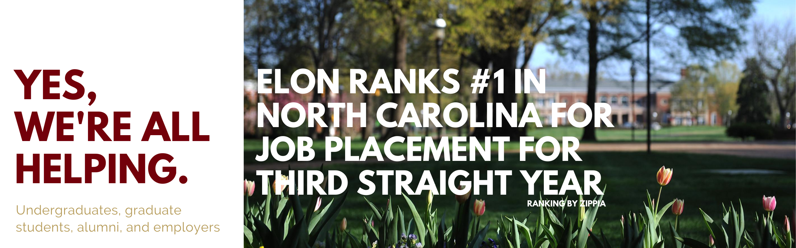 Elon ranks #1 in North Carolina for job placement for third straight year -