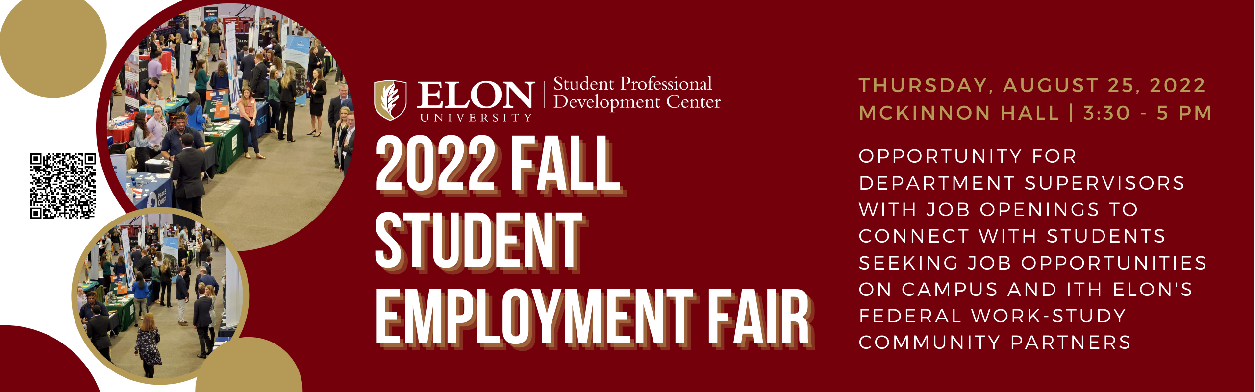Fall student employment fair Aug 25 review the elon job network for details